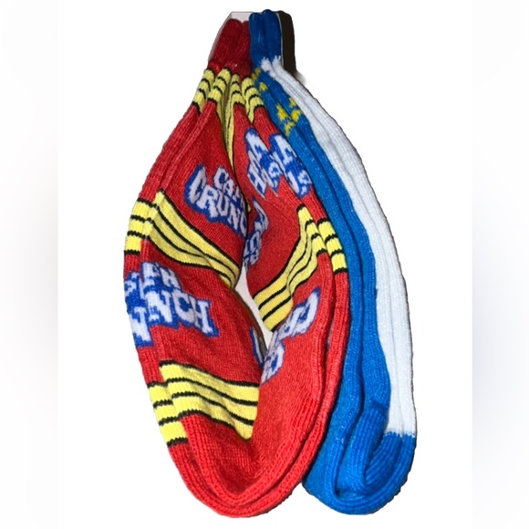 Cap’n Crunch Crew Socks 2 Pair Men 8-12 White Blue Red w Logo Cereal Oops! NEW! - Picture 7 of 9